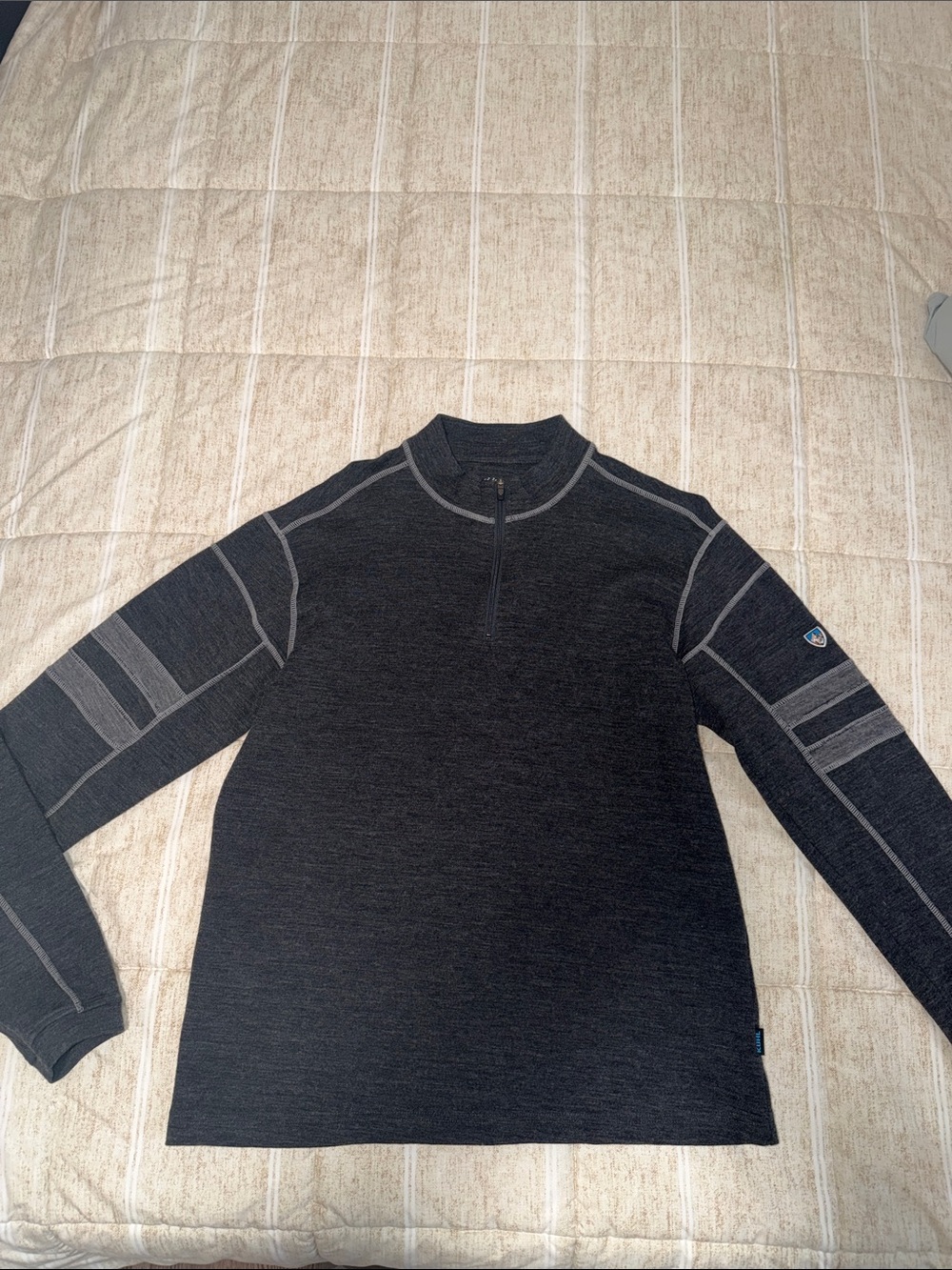 Kuhl Men's Charcoal Zip-Neck Performance Sweater